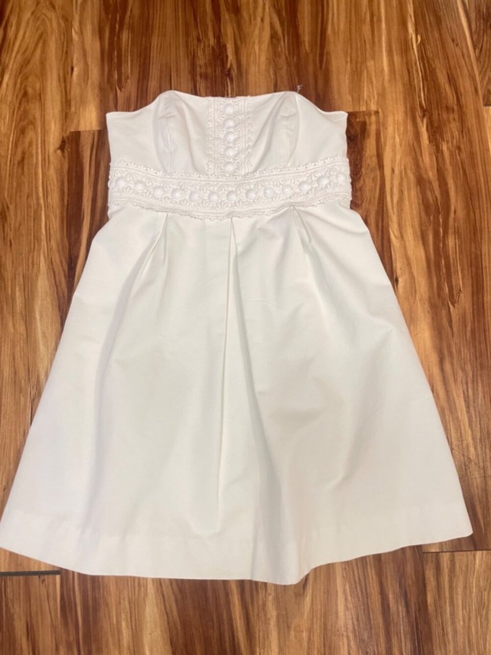 Lilly Pulitzer Betsey White Strapless Embellished Cocktail Dress sz 0 - Picture 5 of 8